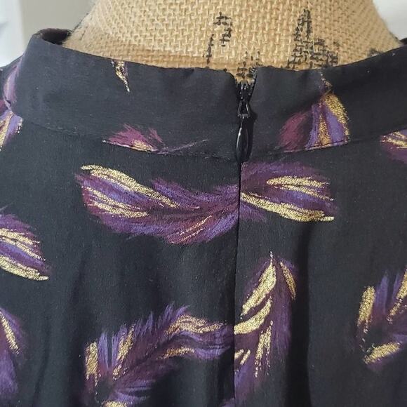 LANE Bryant Peasant Purple Black feather peplum lace front blouse plus size 24 - Picture 5 of 11